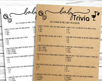 Baby Trivia Game, Baby Shower Trivia Game, Baby Shower Quiz, Baby Shower Printable, Printable Baby Shower Quiz, Rustic Baby Shower Game