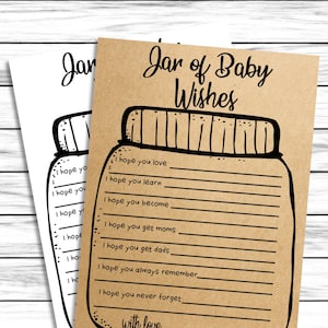 Tarjetas de deseos para bebés, Tarjetas de deseos para bebés, Deseos para bebés imprimibles, Descarga instantánea, Juego rústico de baby shower, PDF de género neutro