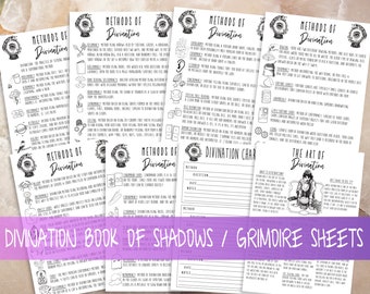 Printable Witchcraft Divination Book Of Shadows Pages For Grimoire Instant Download PDF