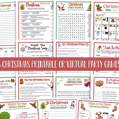 15 Christmas Games Bundle Christmas Activity Set Xmas Party - Etsy