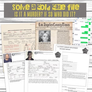 Murder Mystery Cold Case File Printable Or Virtual Game, Solve A Murder Mystery, Katie Mann Hotel Case File, Detective Game