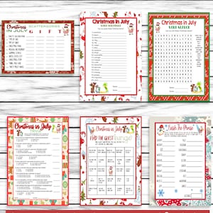 Christmas In July Party Games, Trivia , Scattergories, Word Search, Office Games, Printable Games, Zoom Games, Instant Download