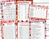 Valentines Party Game Bundle, Valentines Day Game, Valentines Trivia Game, Valentines Word Scramble Game, Adult Party Trivia Game, Printable
