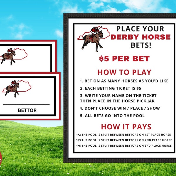 Kentucky Derby Betting Slips & Bet Sign | Triple Crown Party Idea | Horse Race | Printable Fun Kids Adults Activity | Derby Wager Pool