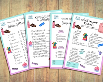 Who Knows the Birthday Girl Best Game, Teen Birthday Games, Slumber Party Games, Girls Birthday Party Games, Printable, VSCO Girl