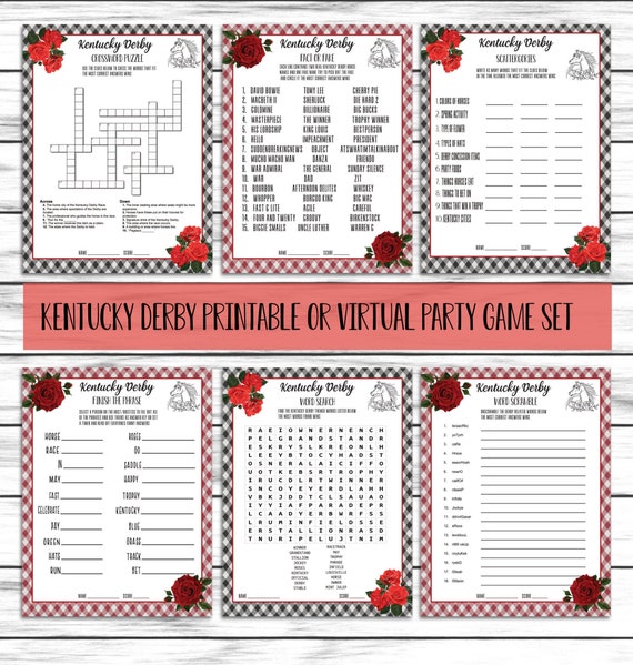 Kentucky Derby Fun Games Derby Party Games Scattergories Etsy