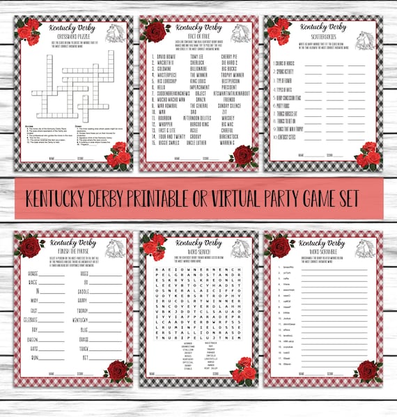 Kentucky Derby Fun Games Derby Party Games Scattergories Etsy