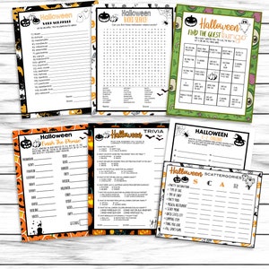Halloween Party Games, Halloween Game Set, Trivia , Scattergories, Word Search, Family Games, Printable or Virtual Games, Instant Download image 2