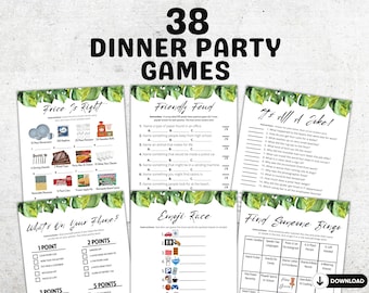 Printable Dinner Party Games | Dinner Games Bundle | Dinner Table Group Icebreaker Activities | Happy Hour Work Party Games Ideas