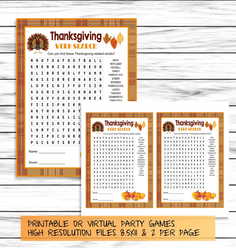 Fun Thanksgiving Games Thanksgiving Dinner Party Games Etsy