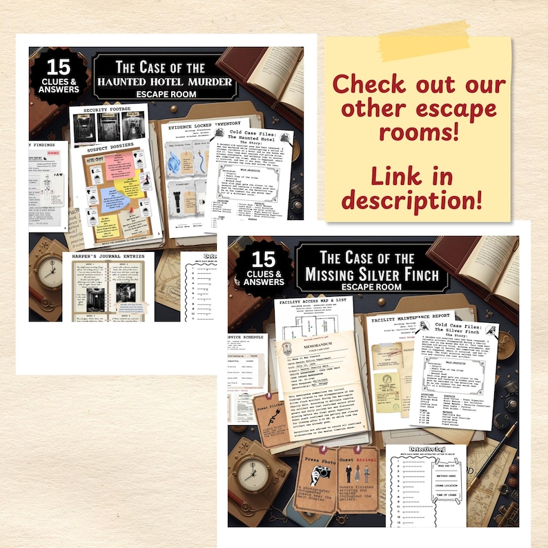 Cold Case Murder Mystery Detective Escape Room Printable Game for Teens & Adults | Logic Puzzle Game Night Activity image 10