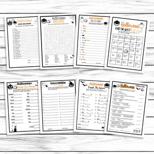 Halloween Party Games Bundle, 15 Scary Games Set, Trivia , Scattergories, Word Search,Printable or Virtual Games Pack, Instant Download image 3