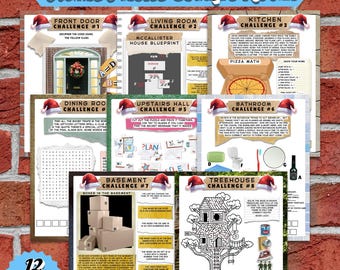 Home All Alone Escape Room Printable | Christmas Party Game | Holiday Logic Puzzles | Family Fun Kids & Adult Activity