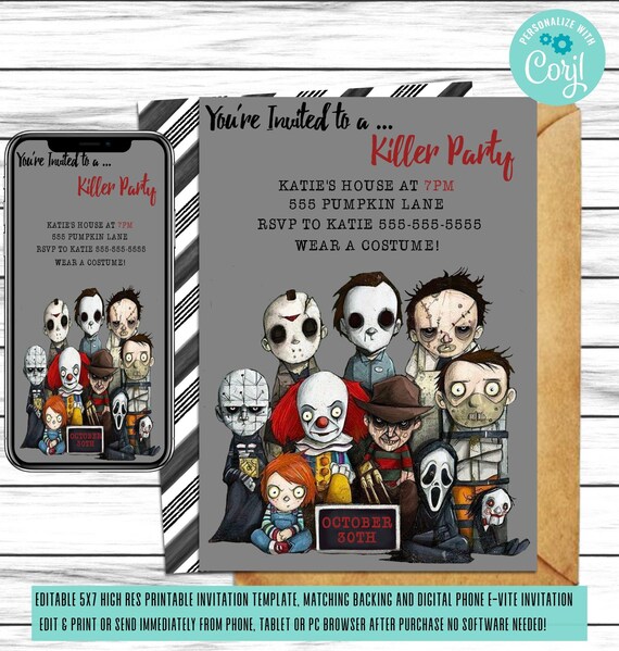 Halloween Party Invitation Template Editable Diy E Vite Etsy