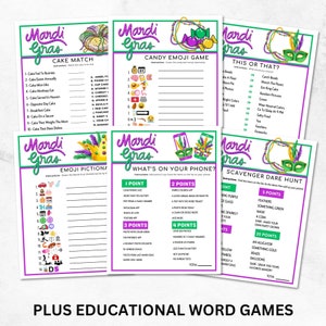 mardi gras emoji pictionary answers printable