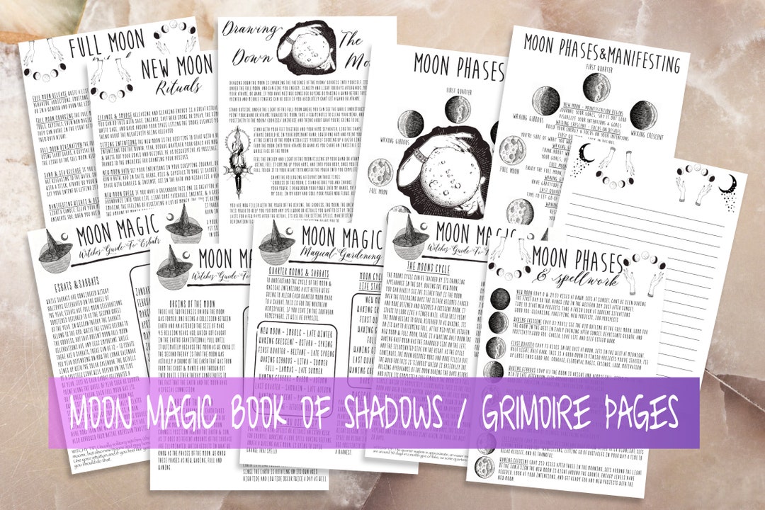 Moon Magic Book Of Shadows Pages Witch Supplies Tools Reference Pages Moon Magic Book Of Shadows Pages Witch Supplies Tools Reference Pages