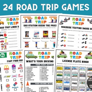 Autoritspellen en antwoorden voor kinderen voor roadtrips | Bundel met reis- en vakantieactiviteiten voor volwassenen | Afdrukbare spellen voor autorijden op de achterbank