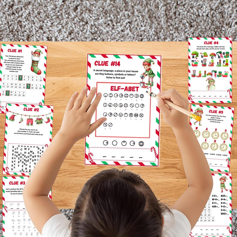 Elf Christmas Scavenger Hunt Clues • 16 Printable Indoor Riddles ...