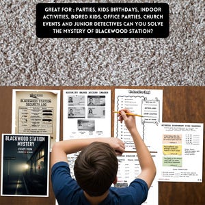 Detective train station murder mystery escape room printable cold case mystery game for teens & adults logic puzzle game night activity with 15  clues or puzzles, instructions, answers and certificate for win, great for ages 12 and up.