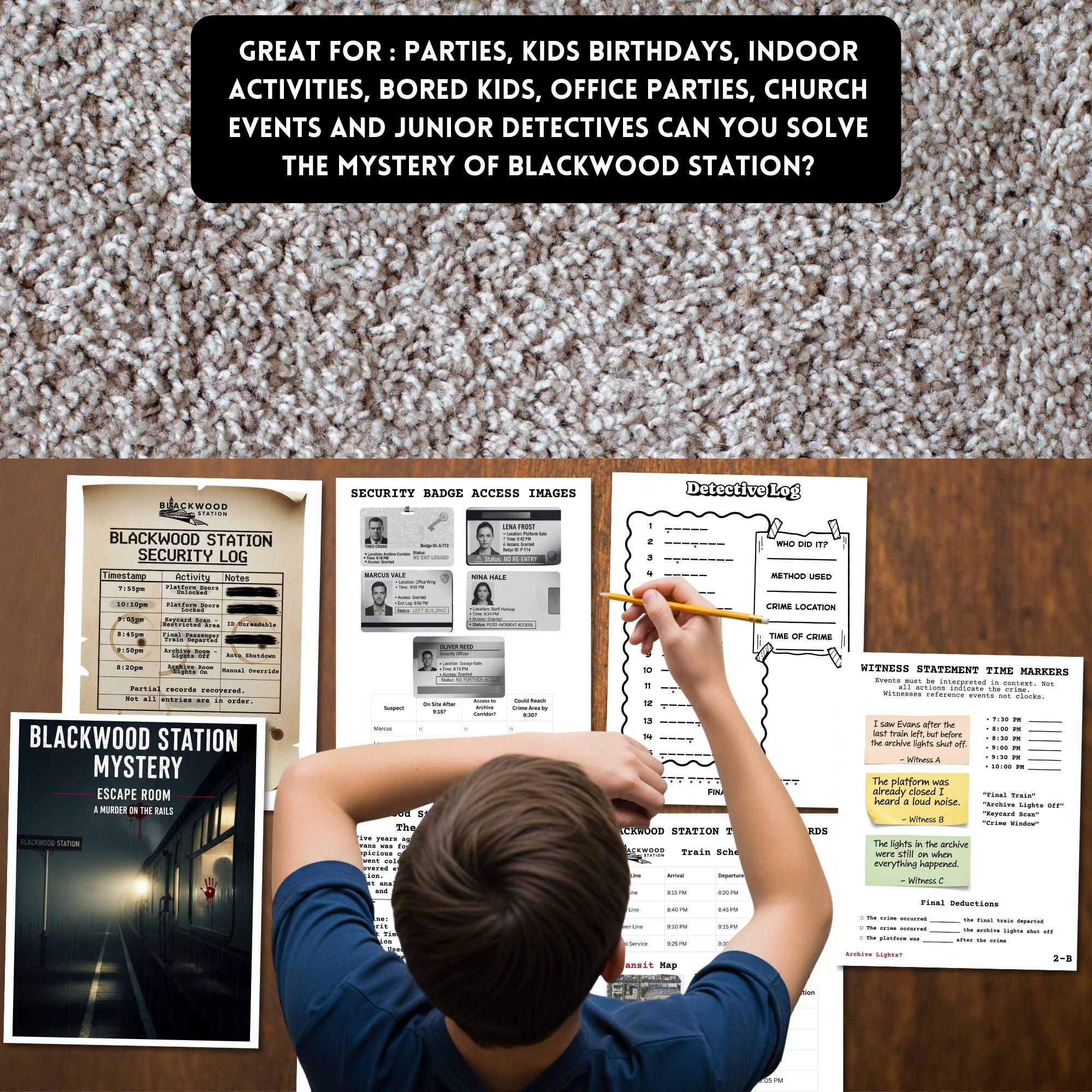 Cold Case Murder Mystery Detective Escape Room Printable Game for Teens