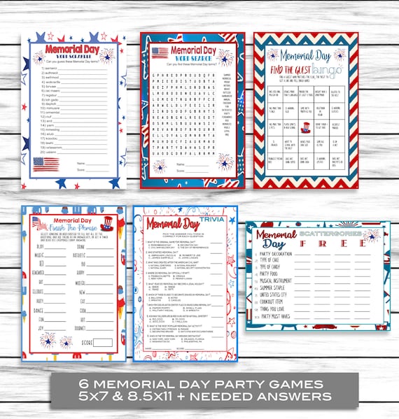 Memorial Day Games Memorial Day Party Games Trivia