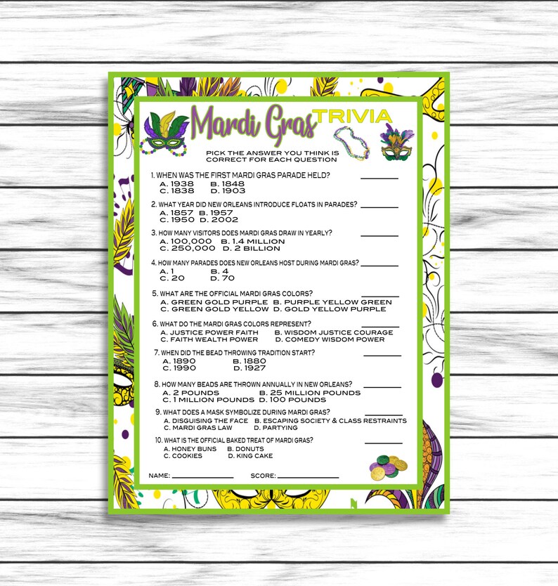 mardi gras party games