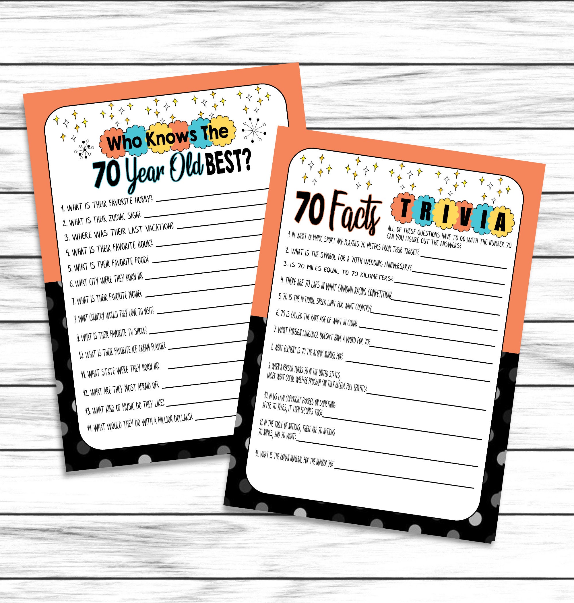 Free Printable Printable Games For 70Th Birthday Party