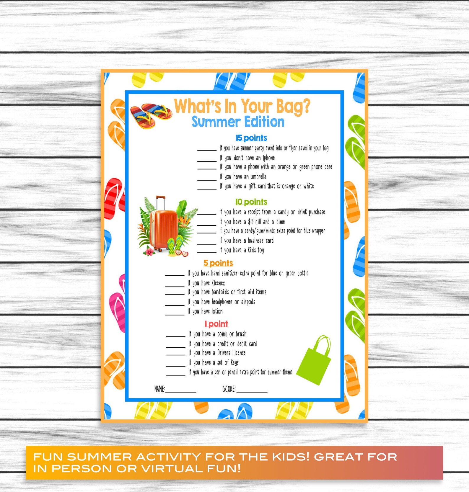 Summer Whats In Your Bag Party Game Purse Game For Adults Etsy