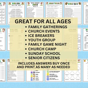 Bible Study Games Bundle | Editable Church Activities for Adults Kids ...