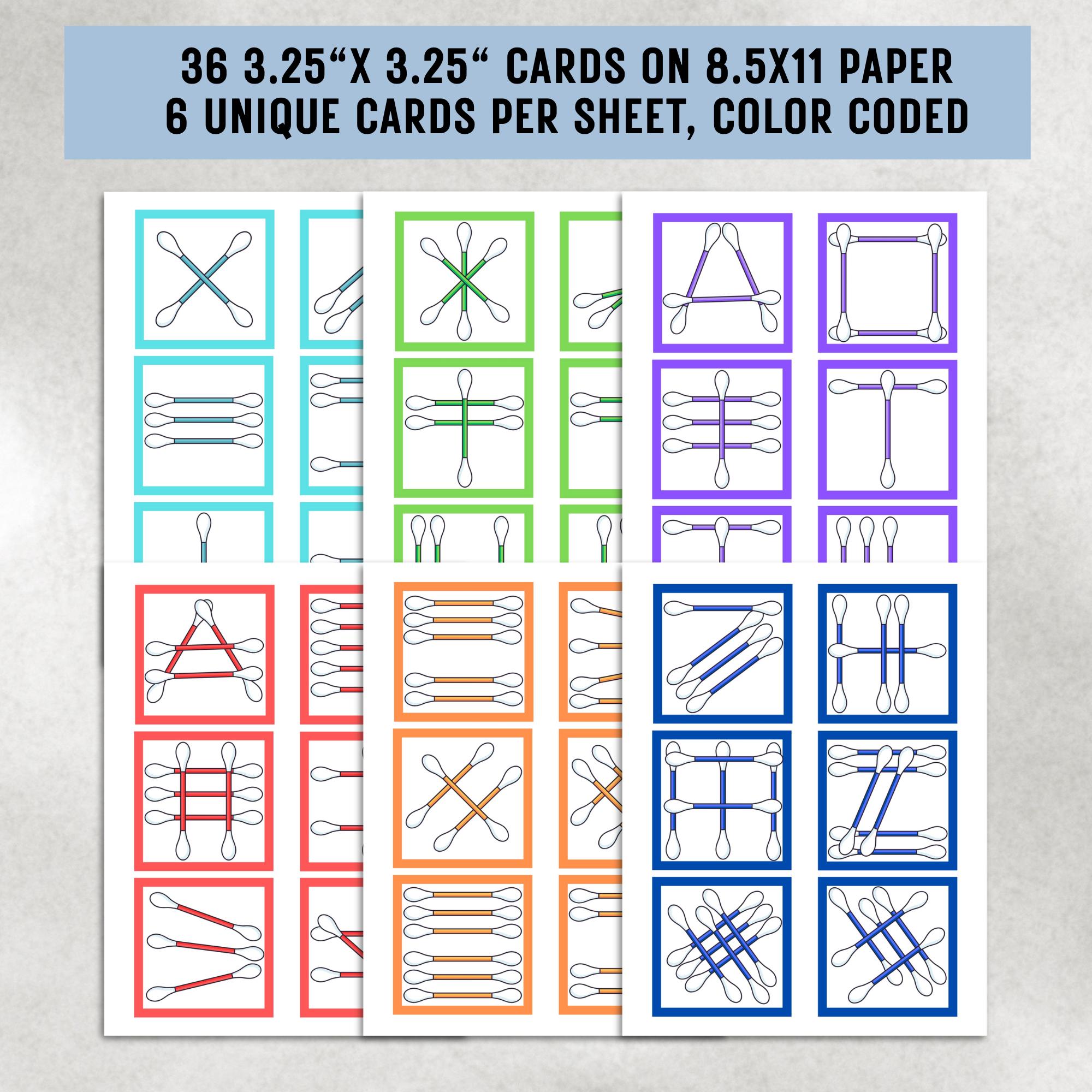 Printable Cotton Swab Pattern Cards | Toddler Quiet Time Activity ...