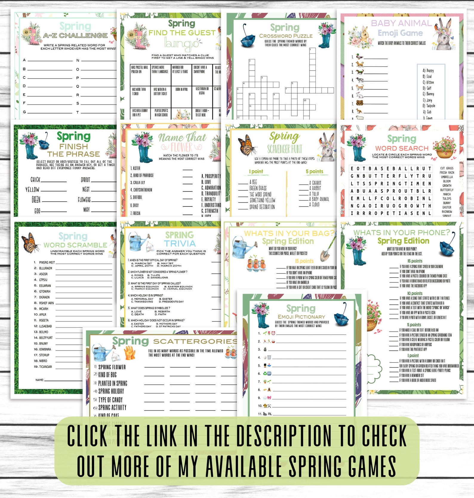 Spring Flower Trivia Game Spring Party Game Flower Game For Etsy