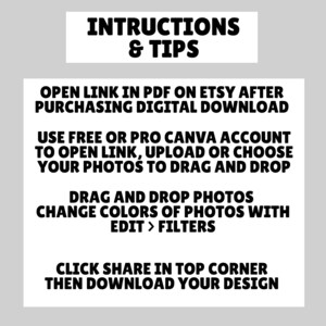 Editable Number Photo Collage Template for Canva | Drag and Drop ...