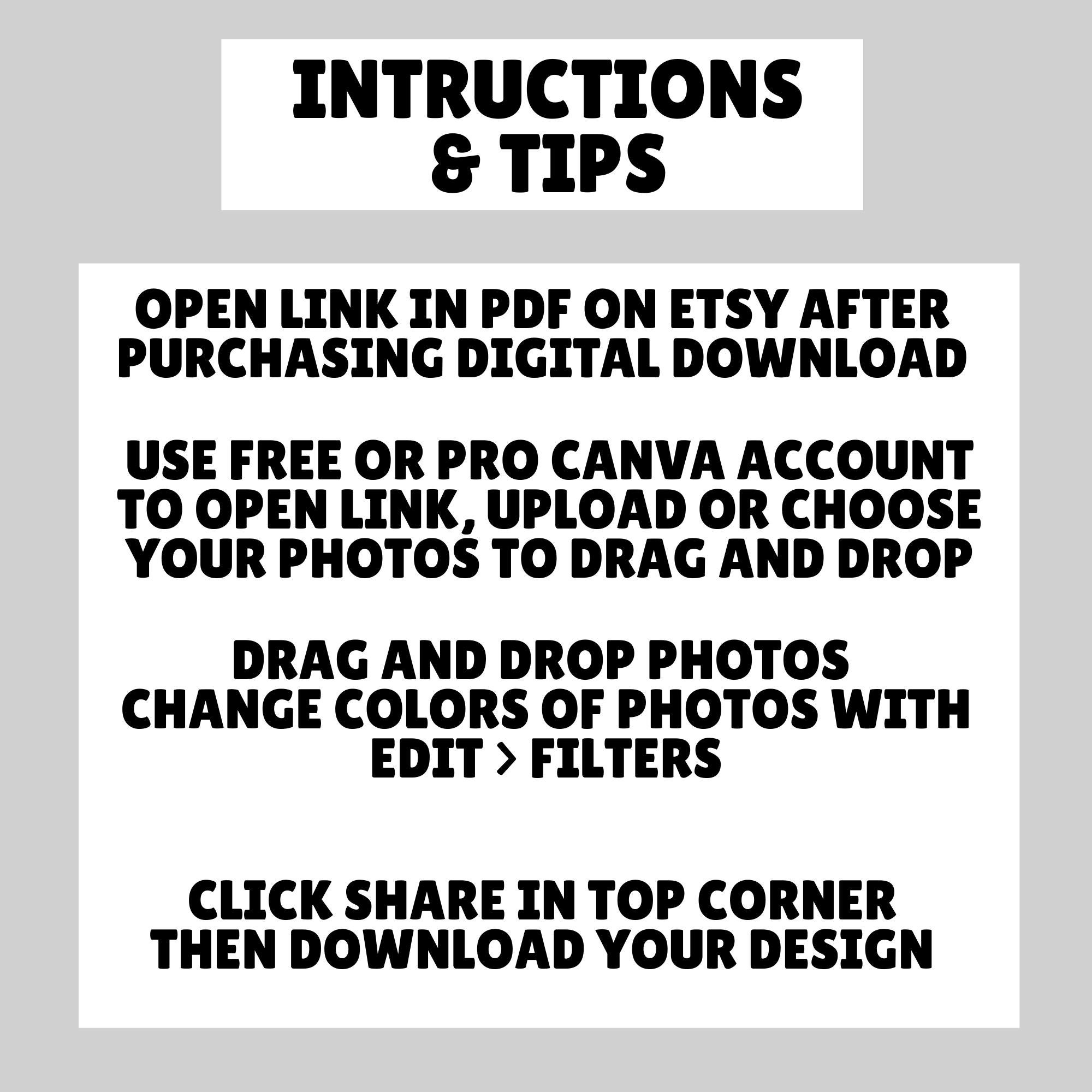Editable Number Photo Collage Template for Canva | Drag and Drop ...