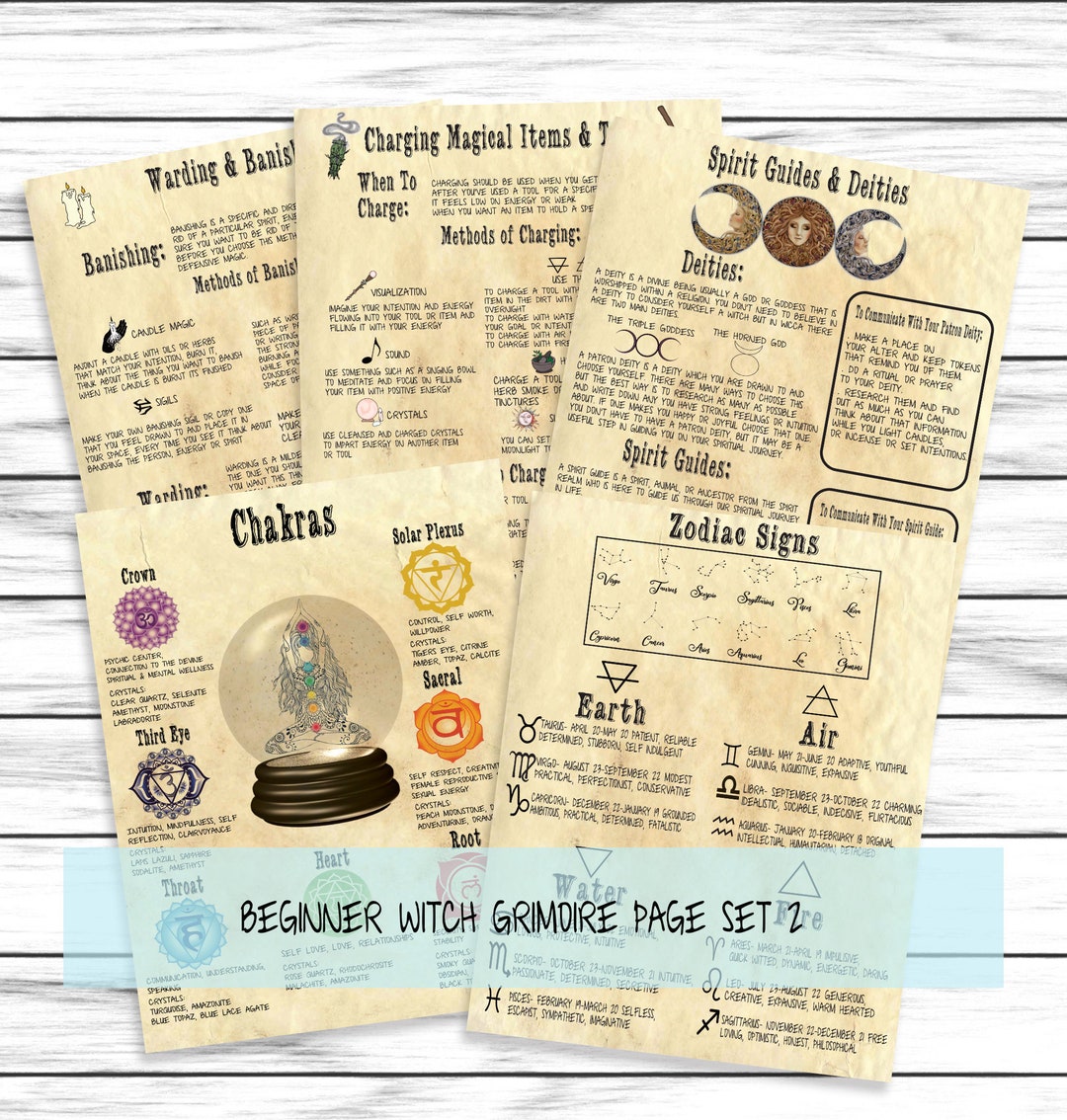 Basic Witchcraft Grimoire Printable Pages, Book of Shadows Pages ...