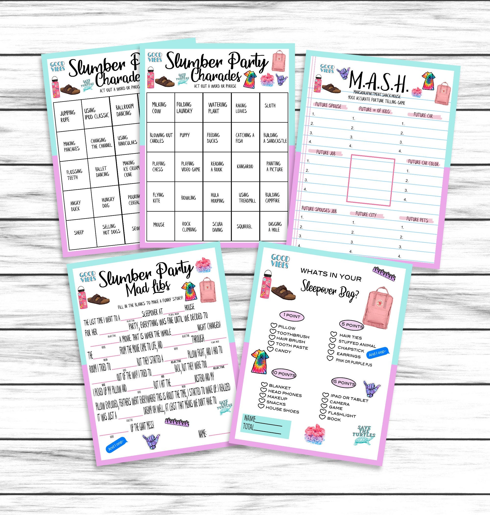 Vsco Girls Birthday Party Games Vsco Sleepover Games Slumber Etsy