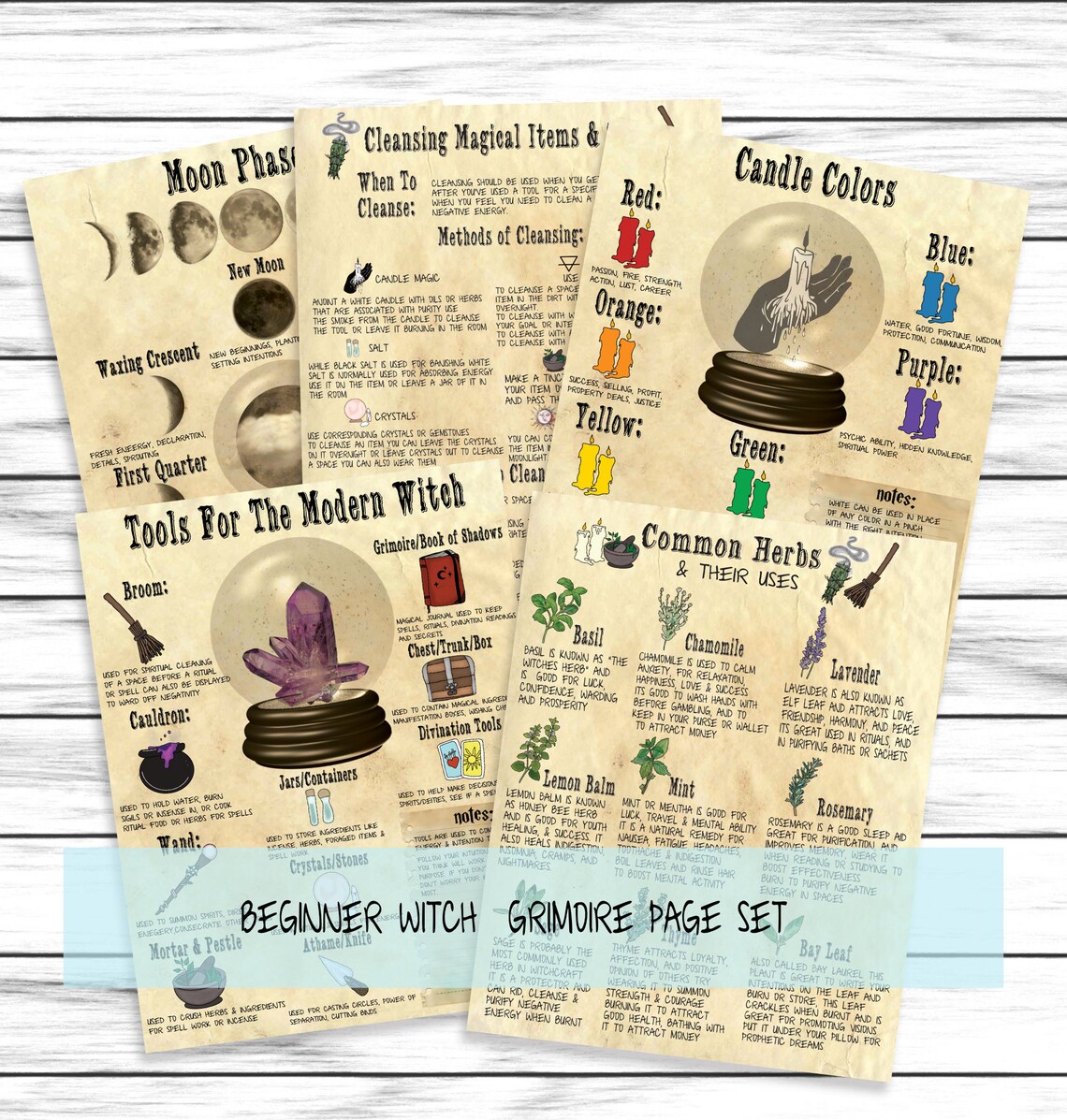 Basic Witchcraft Grimoire Printable Pages Book of Shadows - Etsy Australia