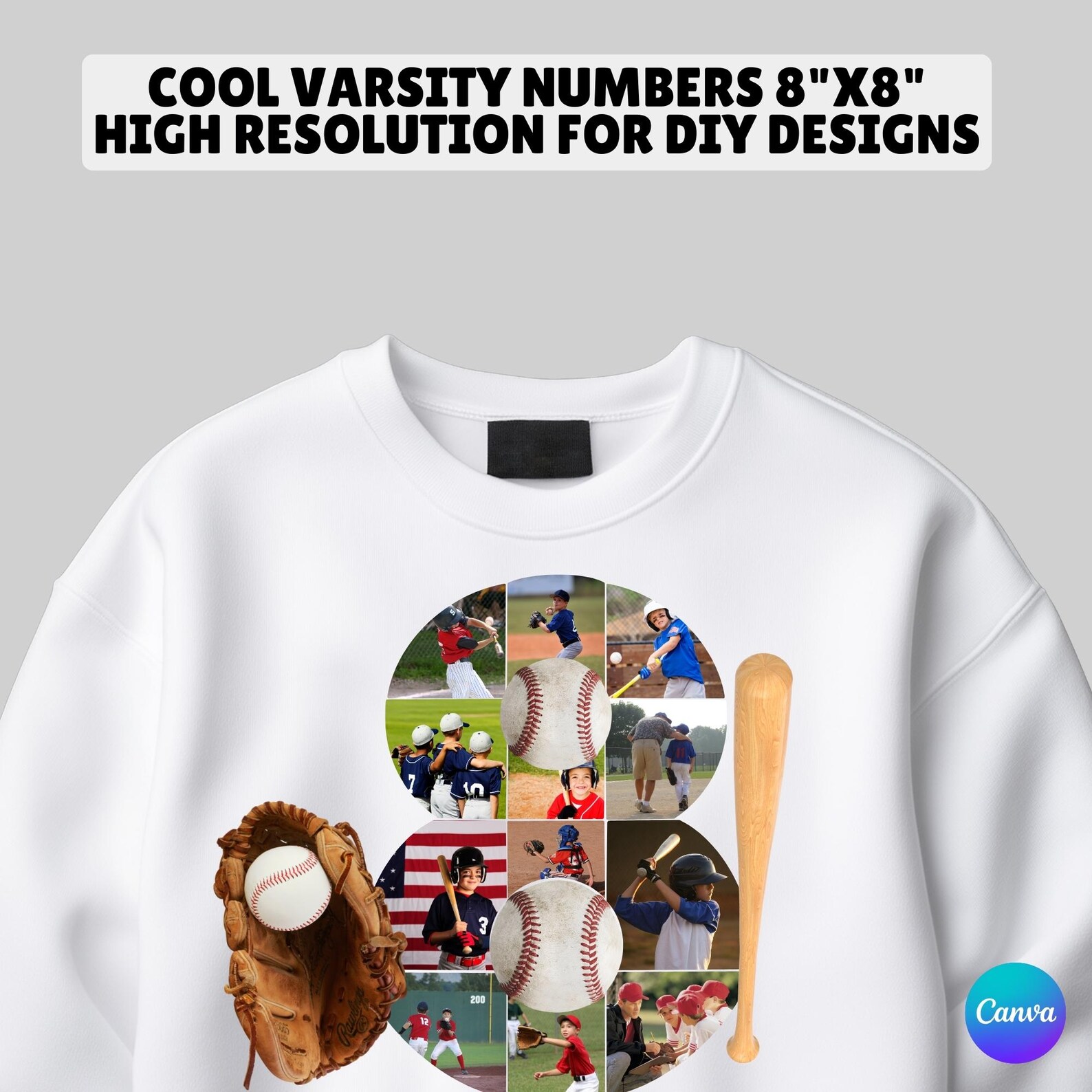 Editable Number Photo Collage Template for Canva | Drag and Drop ...