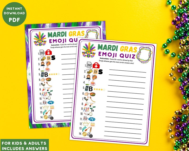mardi gras emoji game