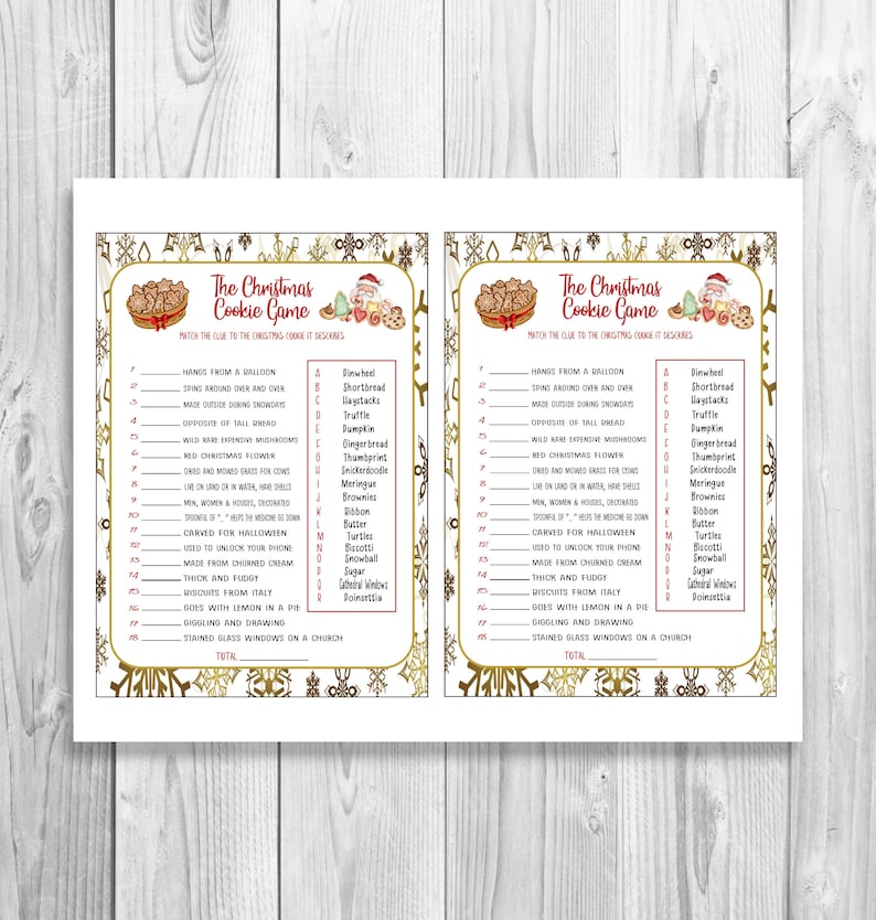 Printable Christmas Cookie Jar Game, Christmas Word Game, Xmas, Holiday ...