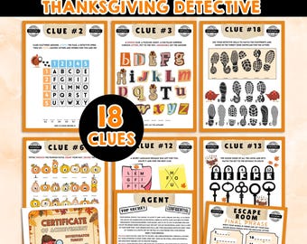 Turkey Escape Room Printable Thanksgiving Party Game For Families & Kids | DIY Fall Logic Puzzle Escape Adventure