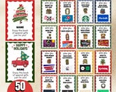 Editable Christmas Gift Card Book Template, 50 Printable Gift Card Holder Pages, Wavy Border, 5x7 + 4x6 Canva, DIY Last Minute Gift