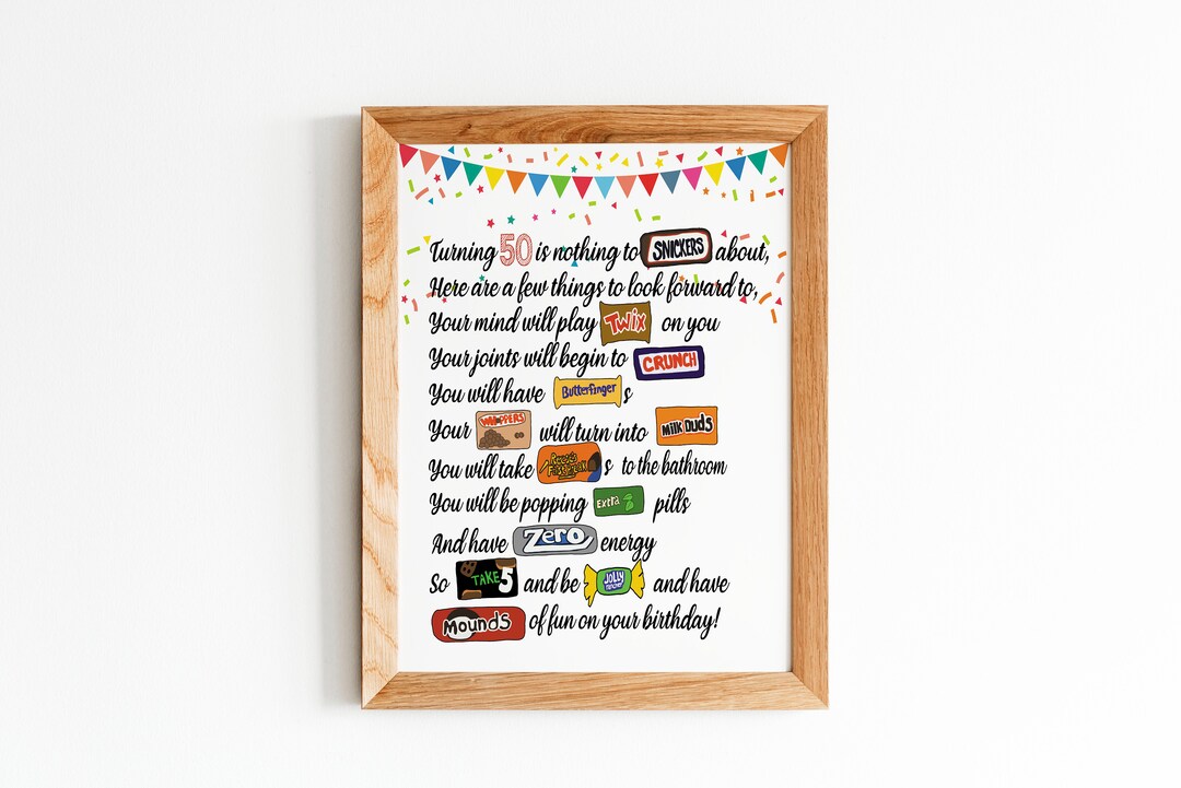 50th Birthday Poster, Sign, Ideas, Decorations, Funny, 50th Birthday Gift for Him or Her, 50th