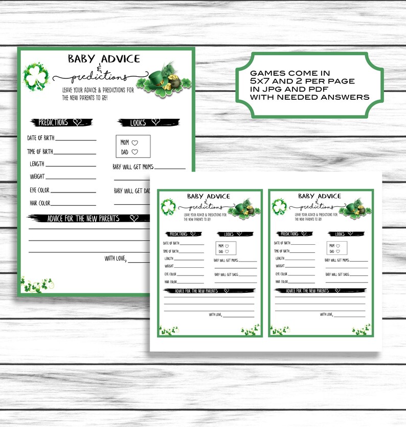 baby shower game st patricks day