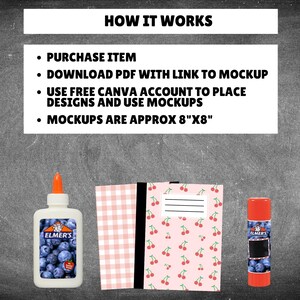 Drag and drop canva school supplies photo mockup template great for listings or displays easy to use with free or pro canva account simply sign in, drag and drop your own designs easily delete any items you don't need in layers and download and share to social media or for your etsy listings. Includes school glue, glue stick, composition book, crayons, colored pencils, and pencil case.