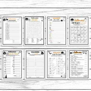 Halloween Party Games Bundle, 15 Scary Games Set, Trivia , Scattergories, Word Search,Printable or Virtual Games Pack, Instant Download image 6