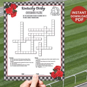 Kentucky Derby Crossword Puzzle Game Belmont Party Quiz Adults Kids Kentucky Derby Crossword Puzzle Game Belmont Party Quiz Adults Kids