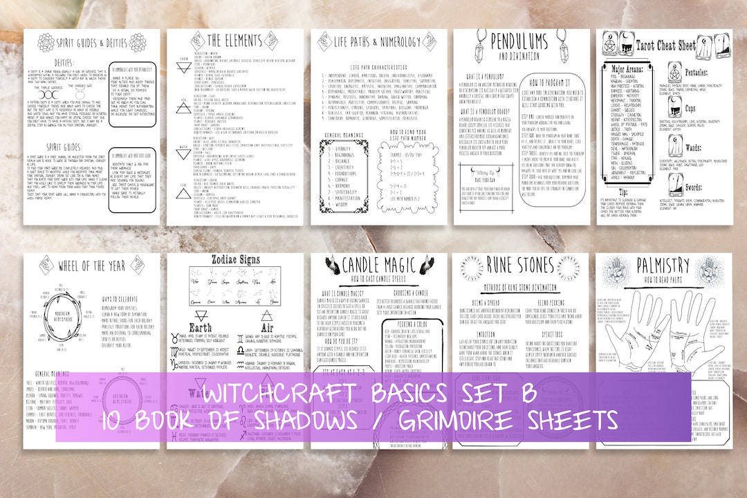 Witchcraft Basic Printable Grimoire Pages, Book of Shadows Pages ...
