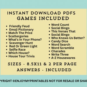 Printable Housewarming Party Games New Home Game Bundle Moving House Games Housewarming Party Ideas Housewarming Activities zdjęcie 5