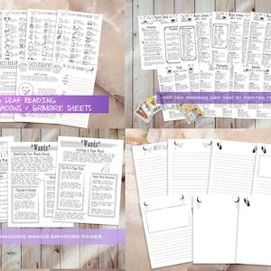 Utskrivbara sidor från nybörjarhäxkonsten i Skuggornas bok | Grimoire-ark för babyhäxor om kristaller, sigill, runstenar, örter och tarotkort bild 7