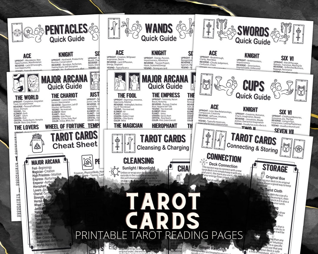 Tarot Notes.pdf Printable Tarot Card Guide: Major & Minor Arcana, Book of Shadows (PDF ...